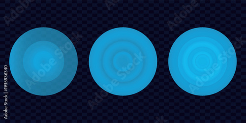 Sound wave. Signal concentric circle. Round light effect. Wifi range. Radio station signal. Water ripple with circle waves. A place or a painful point. Radar screen. Vector effect.