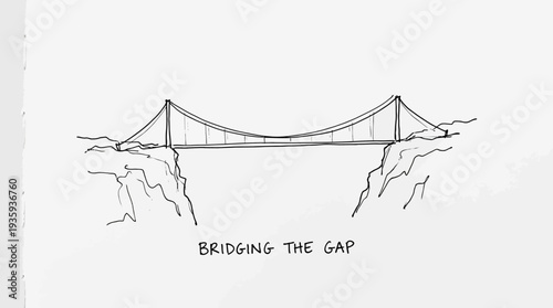 A simple line drawing of a suspension bridge spanning a chasm symbolizing connection and