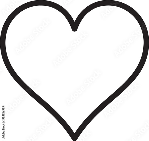 Black simple heart shape outline also transparent background simplicity minimalism