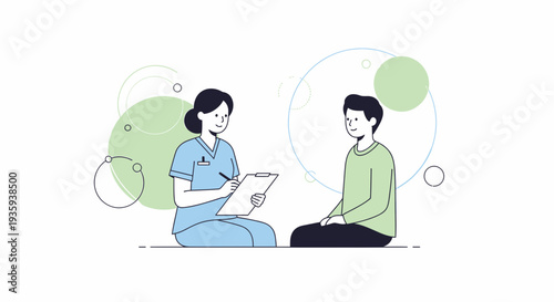 Doctor consulting patient, medical checkup, healthcare, mental health, therapy session