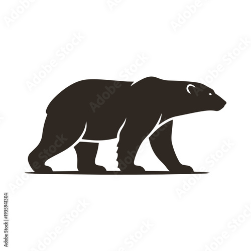 Majestic Polar Bear Silhouette Vector - Arctic Tundra Wildlife Ursus Maritimus Graphic