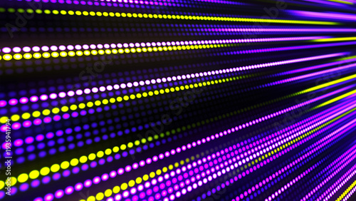 Rows of glowing dots rush forward, forming a fiery stream of light and speed. Warm shades of red and orange create a sense of energy, movement, and technological momentum.