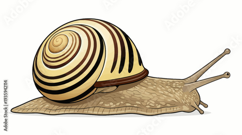vector snail on a white background