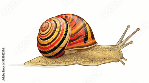 vector snail on a white background