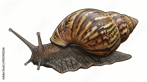vector snail on a white background