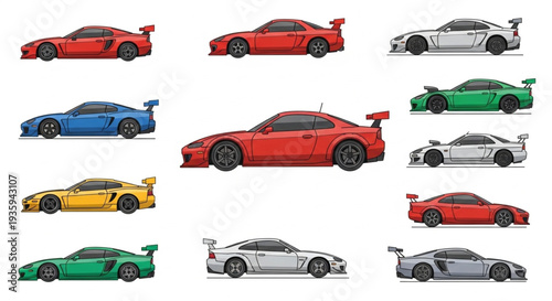 Collection of Various Sports Cars.