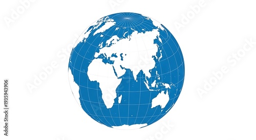 Blue Globe Icon Representing Global Unity.