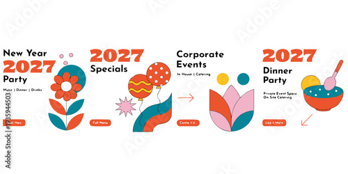 Holiday Event Promo Posters – Buffet, Season’s Greetings, Business Expo & Gift Sale Designs, Festive December Marketing Graphics 2027