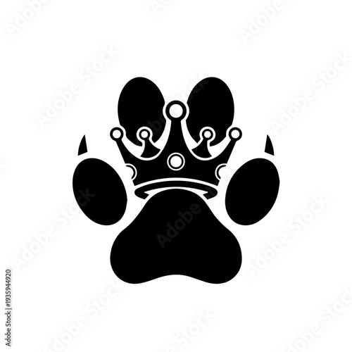 Royal Paw Print Crown Icon for Pet Lovers and Animal Royalty Themes