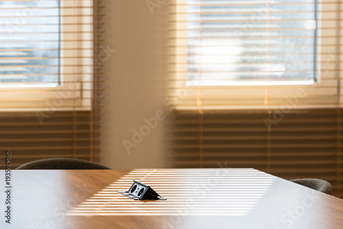 electrical sockets mounted in the table
