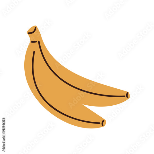 bunch of bananas isolated on white background . Icon of sweet tropical fruit in yellow peel. Healthy food vector illustration