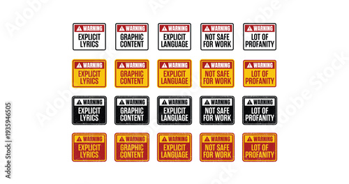 Explicit Content, Not Safe for Work, Explicit Language, Lot of Profanity. Vector illustration