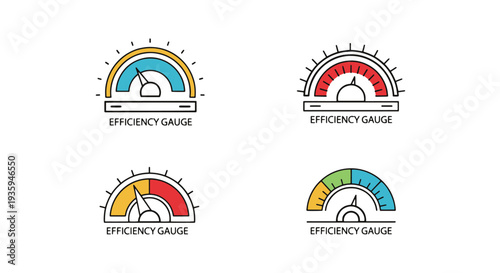 Efficiency Gauge abstract creative tone vector