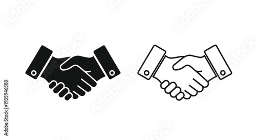 Handshake variety icons set Vector