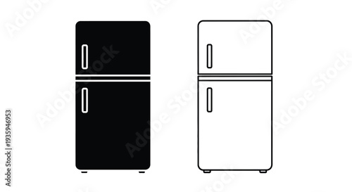 Minimalist fridge design comparison Vector