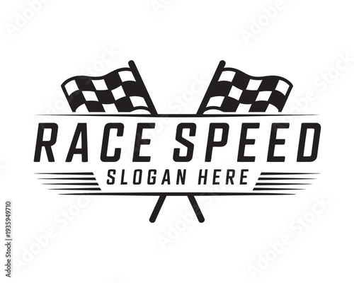 Race flag design concepts icon, speed racing flag vector, simple illustration, motorsport symbol, race emblem icon, graphic design element, creative logo