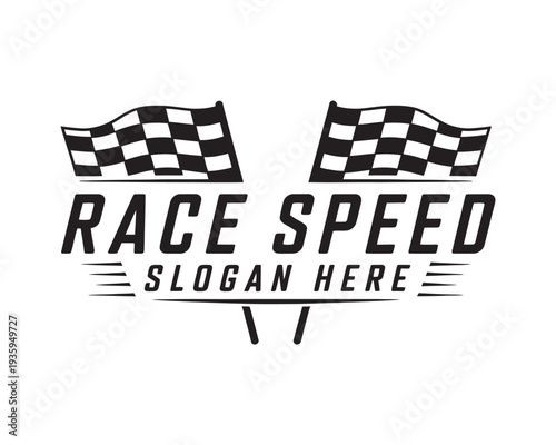 Race flag design concepts icon, speed flag simple design illustration, vector icon symbol, racing emblem, motorsport sign, creative graphic element