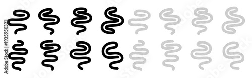 Abstract pattern of black and grey winding shapes, representing a gradient or progression.