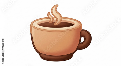 Steaming cup of coffee or tea silhouette on transparent background