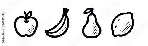Hand Drawn Fresh Fruit Doodle Icons