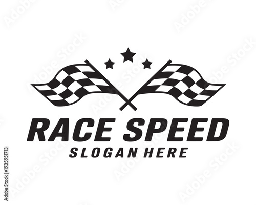Race flag design concepts icon, speed flag vector illustration, racing icon symbol, motorsport badge, simple design element, creative graphic icon set