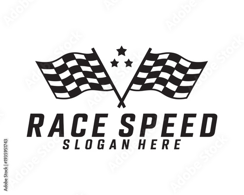 Race flag design concepts icon, speed flag simple design illustration, vector icon symbol, racing emblem, motorsport sign, creative graphic element