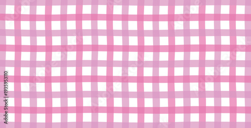 Pink plaid and striped pattern background with pastel pink and white design