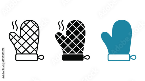 Winter Mittens Illustration Set with Different Styles and Colors