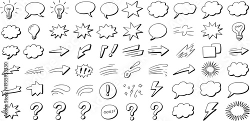 Vintage speech bubbles and punctuation marks vector illustration Vector