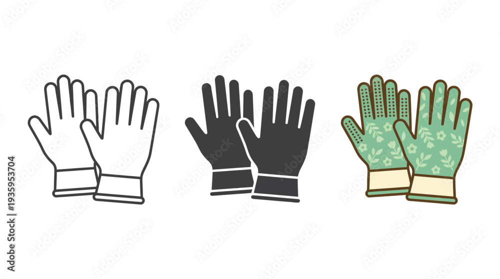 Fototapeta premium Gardening Gloves Set Isolated on White Background