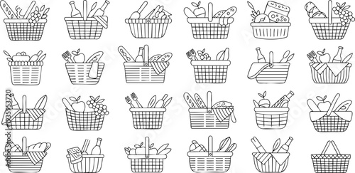 Collection of hand-drawn city skyline and building illustrations Vector