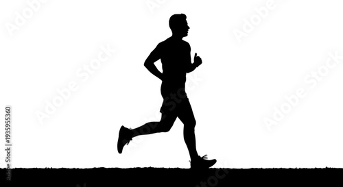 Man Running Silhouette in Motion.