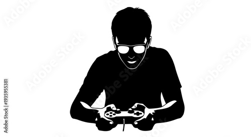 Man wearing glasses using smartphone.