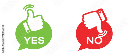 Thumb up and thumb down icons, approve deny symbols, like dislike icons, yes no choice, vector illustration, accept icon