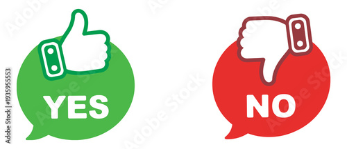 Thumb up and thumb down icons, agree disagree signs, like dislike symbols, up down finger signs, vector illustration set