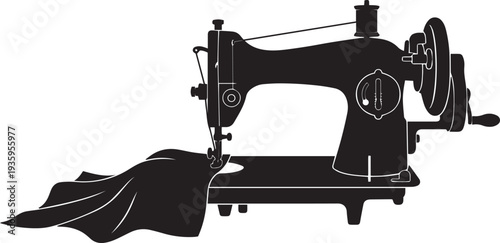 Vintage Sewing Machine Silhouette