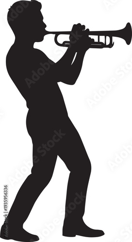 Trumpet Player Musician Silhouette Vector