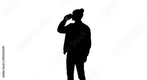 Man in a suit silhouette standing.