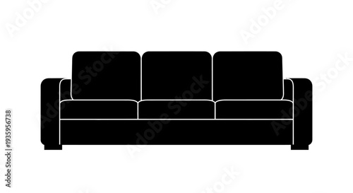 Modern black leather sofa furniture.