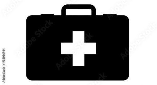 Black medical first aid kit box.