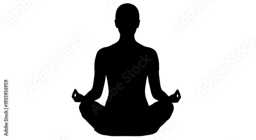 Person meditating in lotus position.