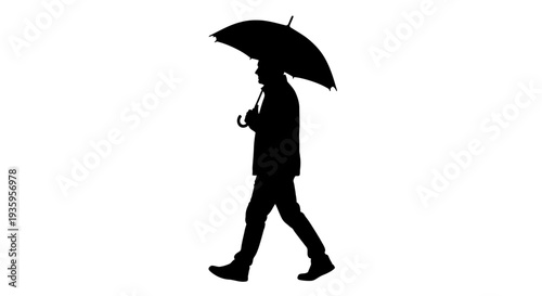 Silhouette of a man walking.