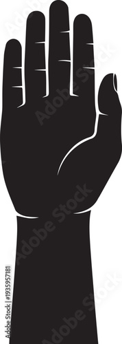 Zombie hand reaching from ground silhouette