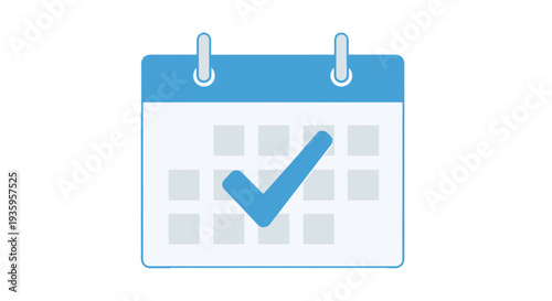 Calendar Icon with Checkmark Symbol.