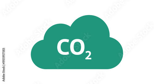 Green Cloud with CO2 Text Inside.