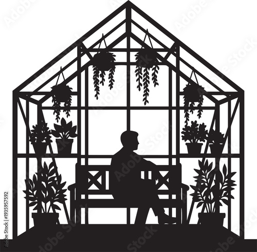 Greenhouse Garden Silhouette