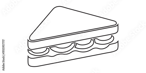 A simple yet appetizing sandwich illustration perfect for culinary designs and food-related projects