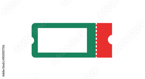 Green and Red Ticket Icon Illustration.