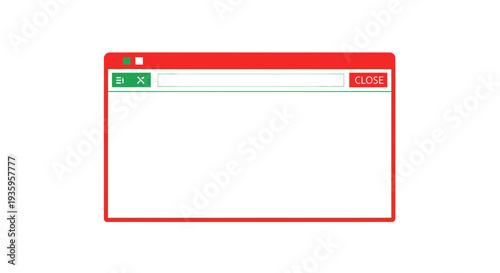 Blank Web Browser Window on White.