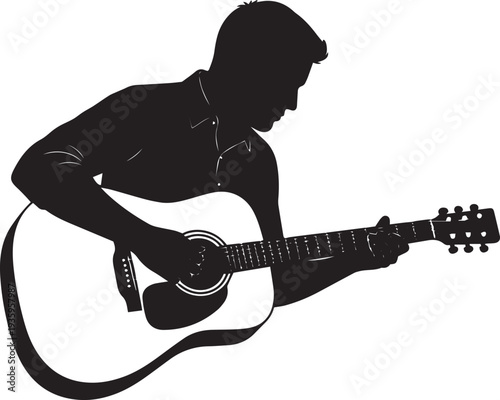 Man Playing Guitar Silhouette